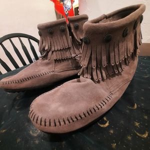 Double Fringe Minnetonka Ankle Booties